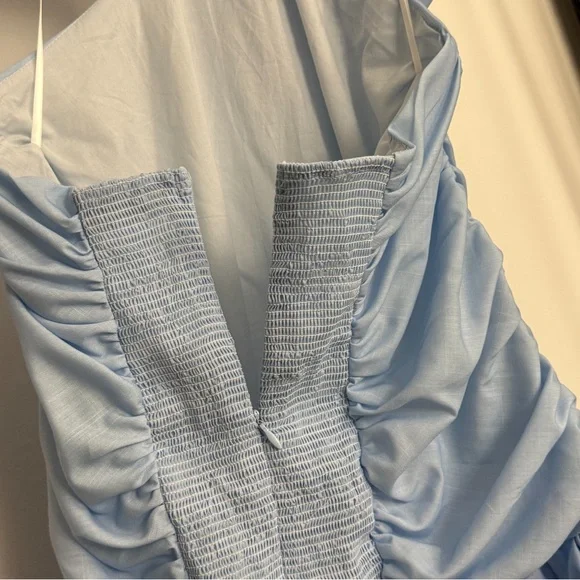 Zimmermann Bow Detail Mini Dress Blue Cutout Chic - Picture 9 of 11